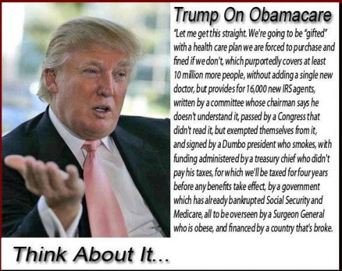 Image result for Trump and Obamacare
