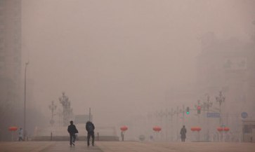 A hazy day in Beijing, China.